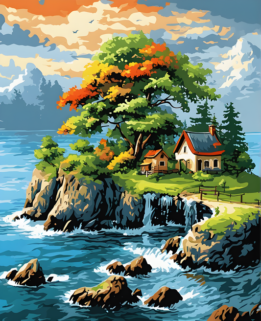 Small Island Landscape - Van-Go Paint-By-Number Kit