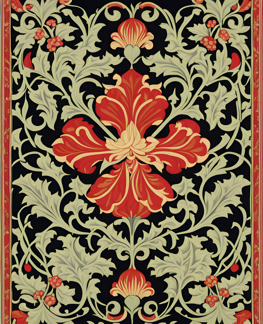 William Morris Style Collection PD (150) - Snakeshead Fabric Pattern - Van-Go Paint-By-Number Kit