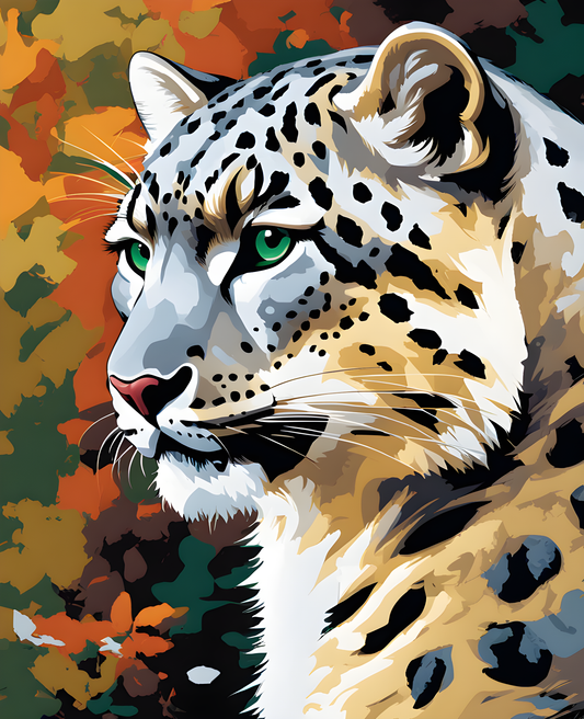 Snow Leopard Hunting PD (6) -  Van-Go Paint-By-Number Kit