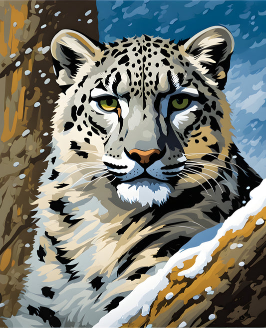 Snow Leopard Hunting PD (3) -  Van-Go Paint-By-Number Kit