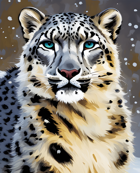 Snow Leopard Hunting PD (1) -  Van-Go Paint-By-Number Kit
