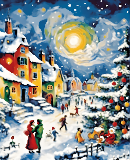 Snowy Christmas - Van-Go Paint-By-Number Kit