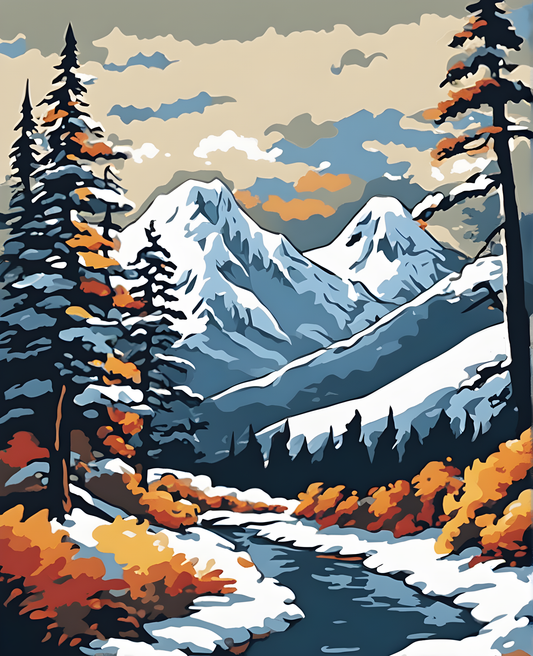 Snowy Mountain - Van-Go Paint-By-Number Kit