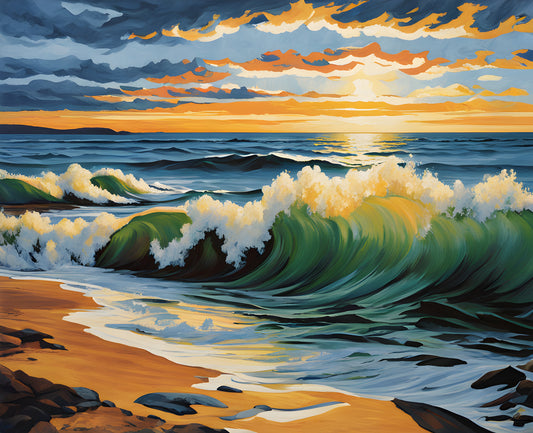 Stormy Seas by a Chalk Coast - Van-Go Paint-By-Number Kit
