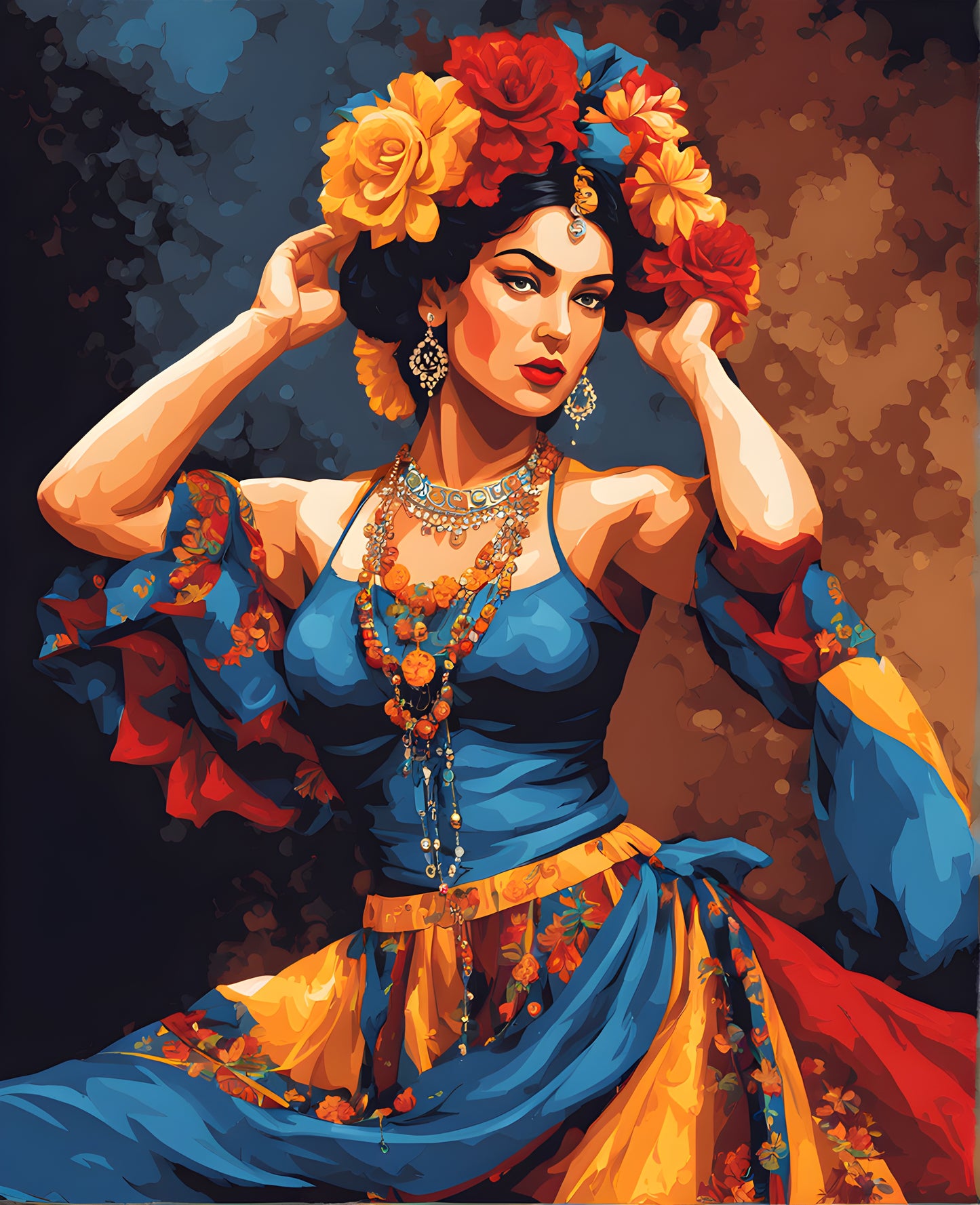 Spanish Dancer Collection PD (23) - Spanish Gypsy Dancer - Van-Go Paint-By-Number Kit