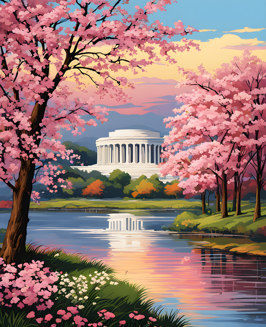 Spring Blossom Washington D.C. (5) - Van-Go Paint-By-Number Kit