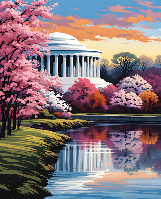 Spring Blossom Washington D.C. (2) - Van-Go Paint-By-Number Kit