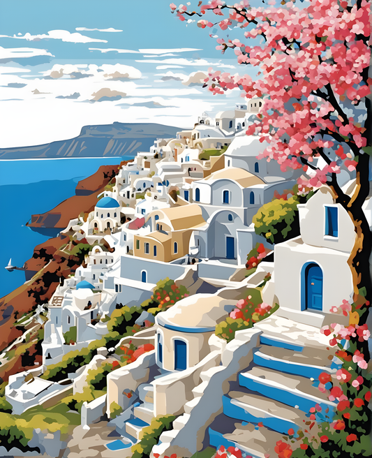 Spring in Santorini - Van-Go Paint-By-Number Kit