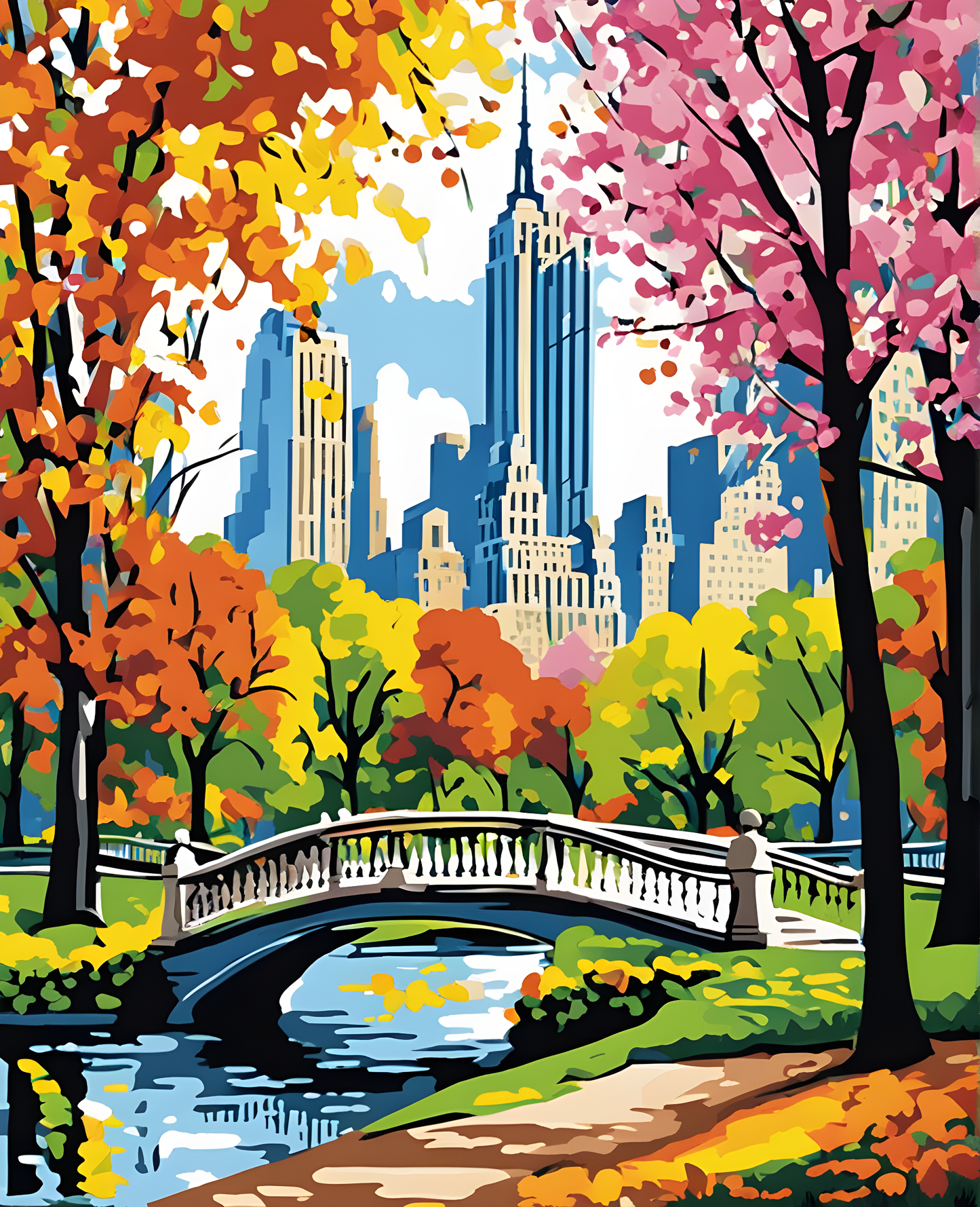 Spring in the Park, Central Park New York - Van-Go Paint-By-Number Kit