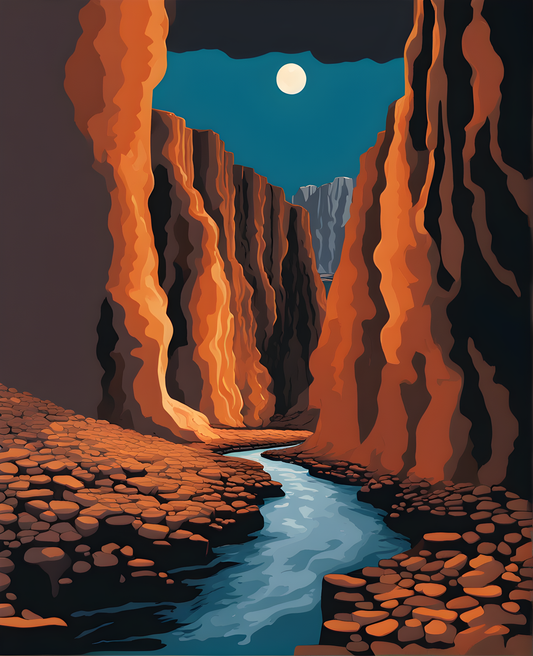 Iceland Collection PD (18) - Stakkholtsgja canyon - Van-Go Paint-By-Number Kit