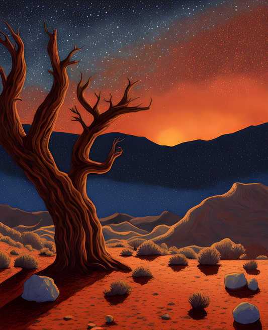 USA Great Places (222) - Stargazing in Death Valley at Night - Van-Go Paint-By-Number Kit