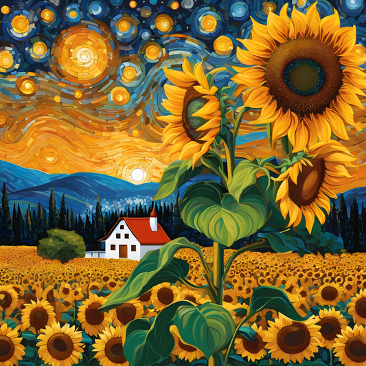 Starry Night Sunflowers PD (4) - Paint-By-Number Kit