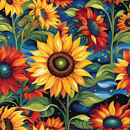 Starry Night Sunflowers PD (1) - Paint-By-Number Kit