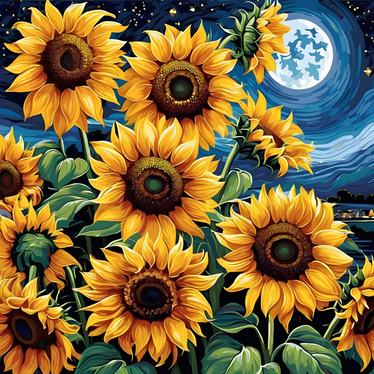 Starry Night Sunflowers PD (6) - Paint-By-Number Kit