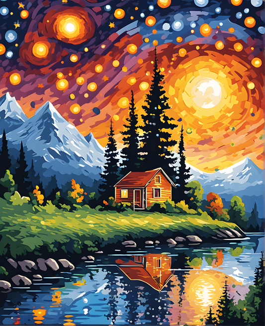 Starry sky (2) - Van-Go Paint-By-Number Kit