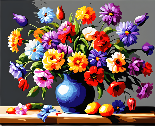 Still life Flowers in a Vase - Van-Go Paint-By-Number Kit