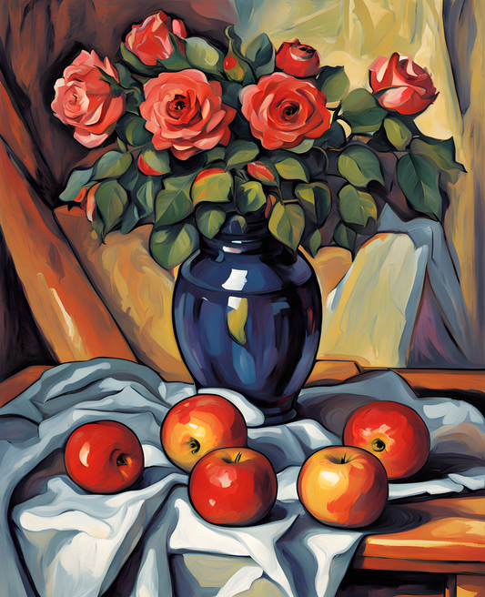 Still life with Apples and Roses - Van-Go Paint-By-Number Kit