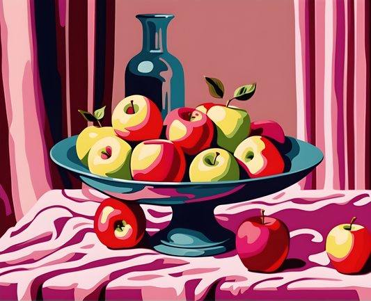 Still Life with Apples on Pink Cloth (3) - Van-Go Paint-By-Number Kit