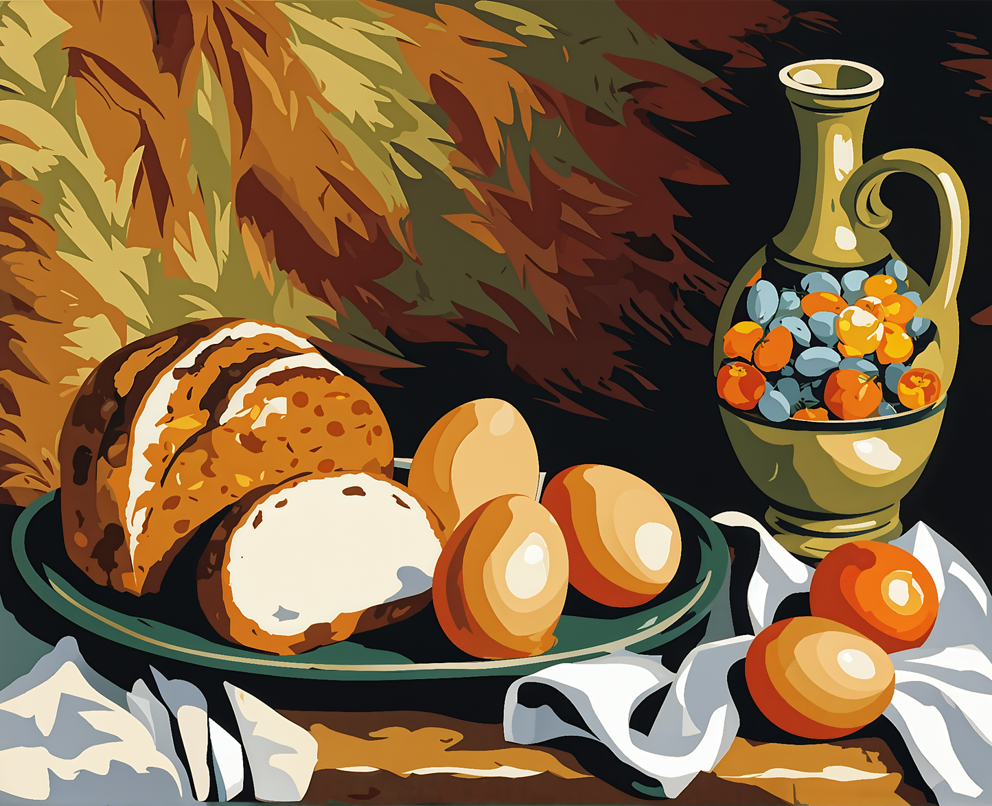 Still Life with Bread and Eggs PD (2) - Van-Go Paint-By-Number Kit