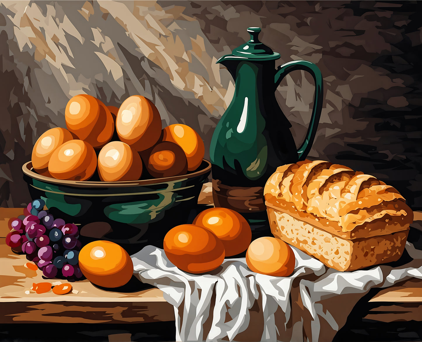 Still Life with Bread and Eggs PD (1) - Van-Go Paint-By-Number Kit