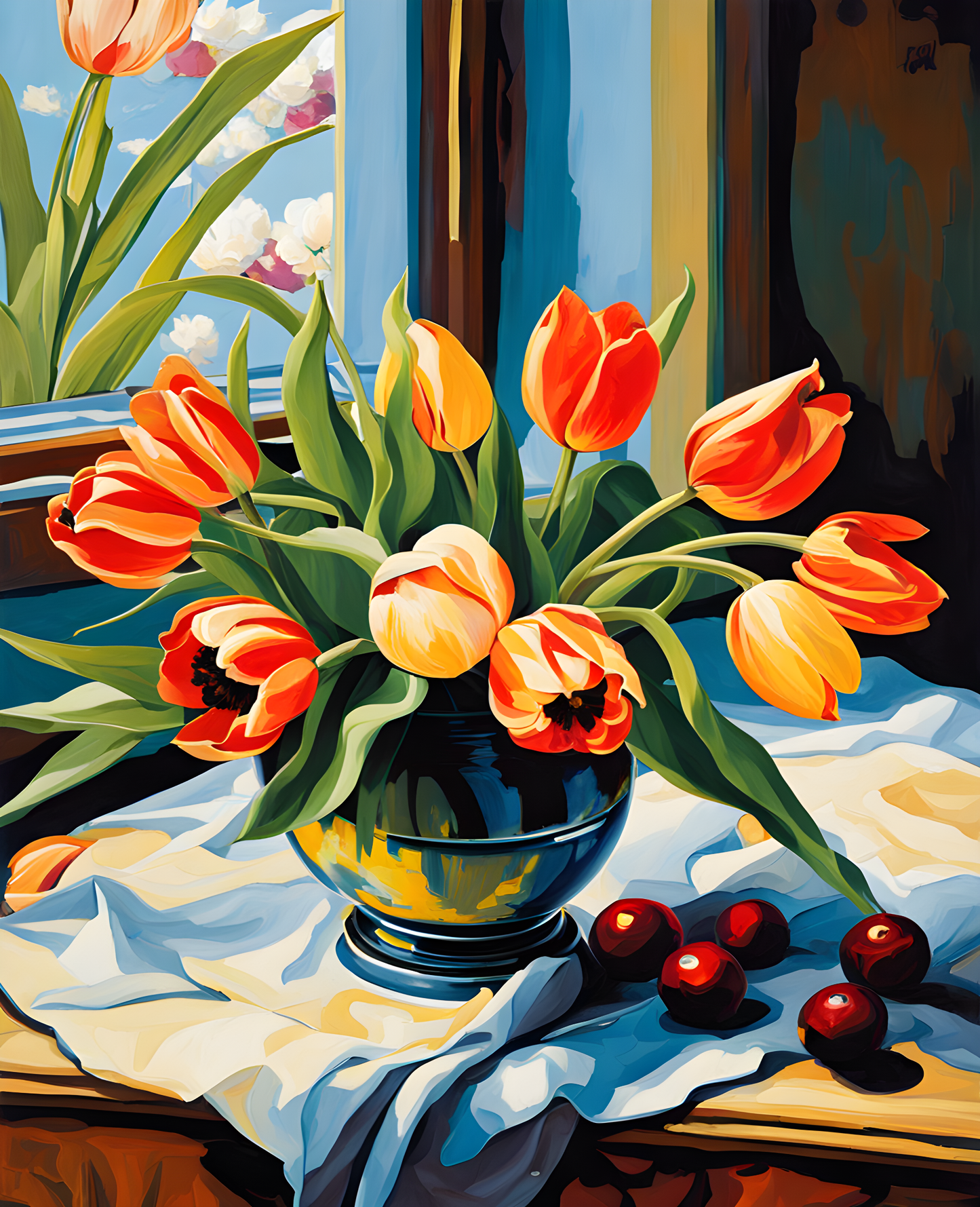 Still Life With Tulips PD (3) - Van-Go Paint-By-Number Kit