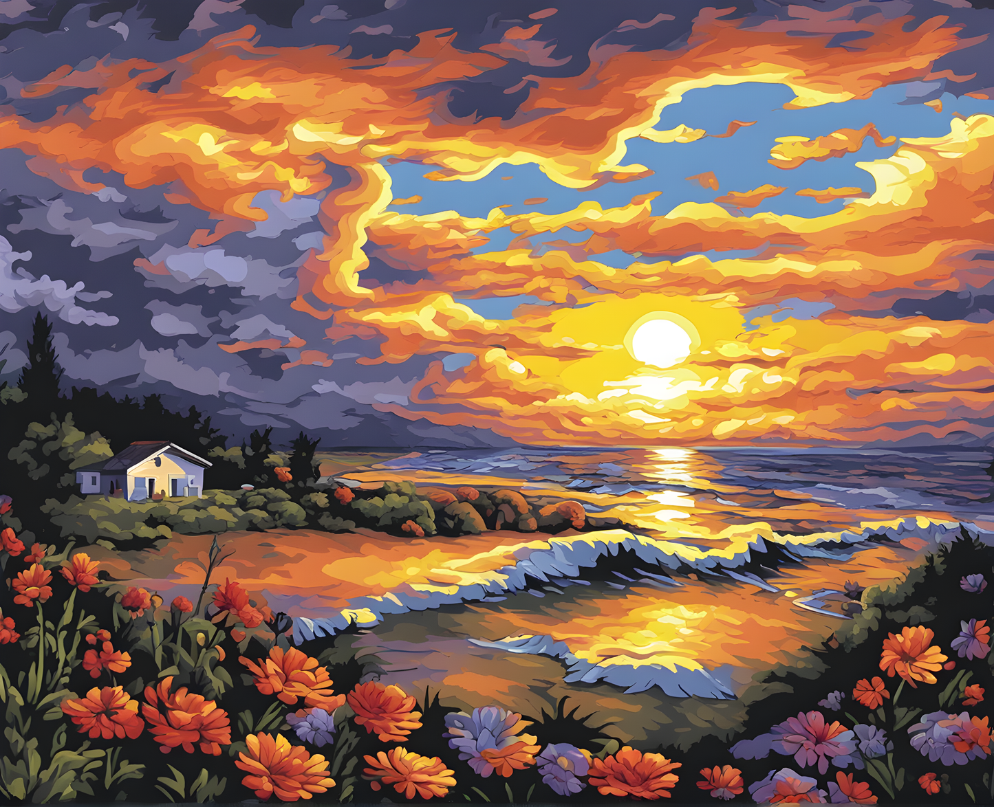 Sunset Collection OD (13) - Stormy Sunset - Van-Go Paint-By-Number Kit