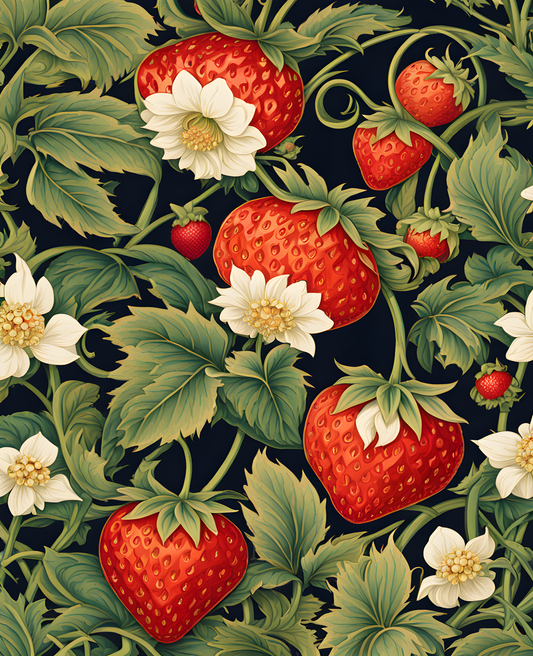 William Morris Style Collection PD (163) - Strawberry Thief- Fabric Pattern - Van-Go Paint-By-Number Kit