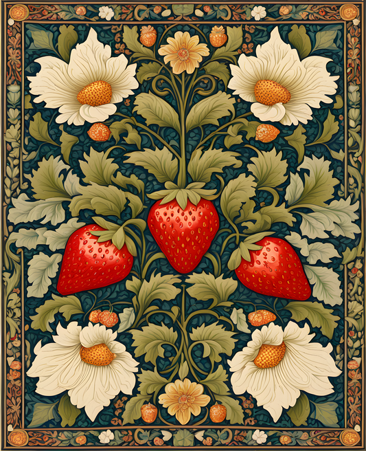 William Morris Style Collection PD (164) - Strawberry Thief- Fabric Pattern - Van-Go Paint-By-Number Kit