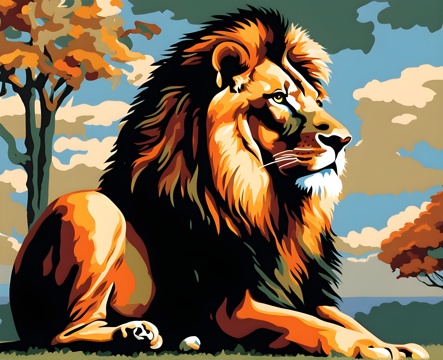 Lions Collection PD (25) - Study of a Lion - Van-Go Paint-By-Number Kit