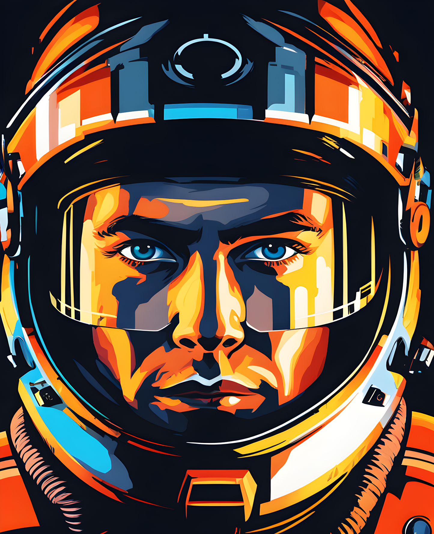 Portrait of a Space Pilot (7) - Van-Go Paint-By-Number Kit