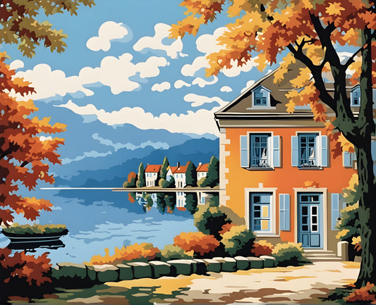 Summer in a Lakeside Town - Van-Go Paint-By-Number Kit