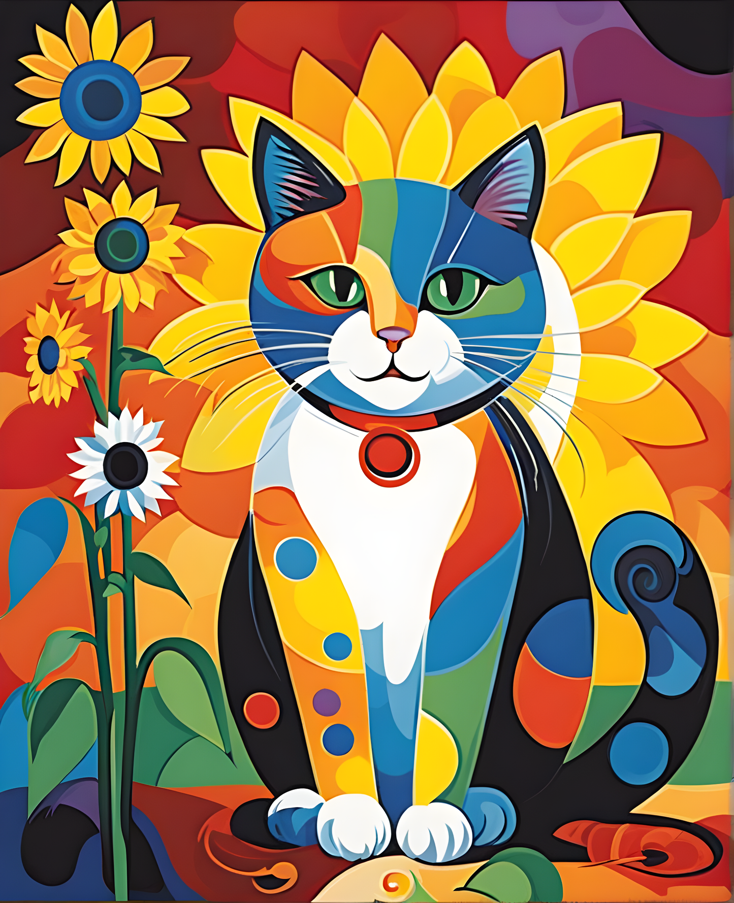 Sunflower Cat (2) - Van-Go Paint-By-Number Kit