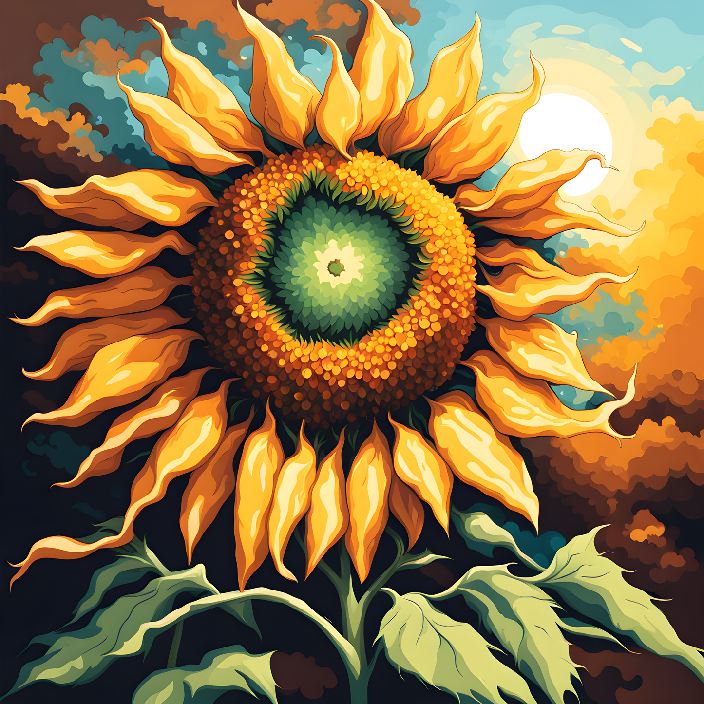 Sunflower Sun (2) - Van-Go Paint-By-Number Kit