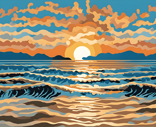 Sunrise over the Sea - Van-Go Paint-By-Number Kit