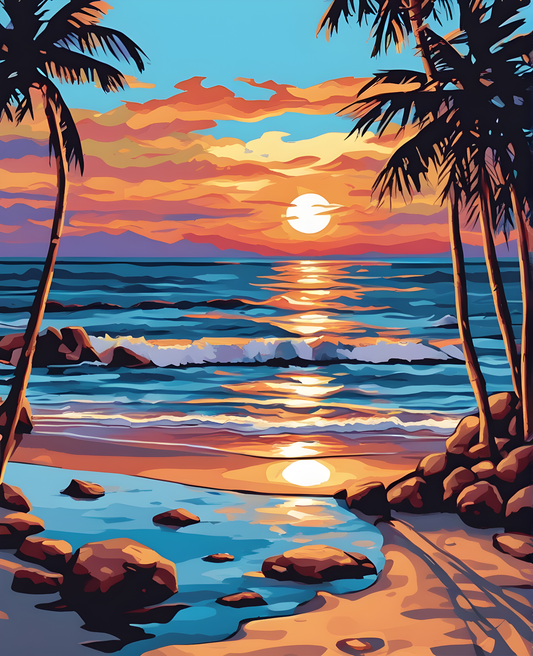 Sunset in Sinai Beach - Van-Go Paint-By-Number Kit