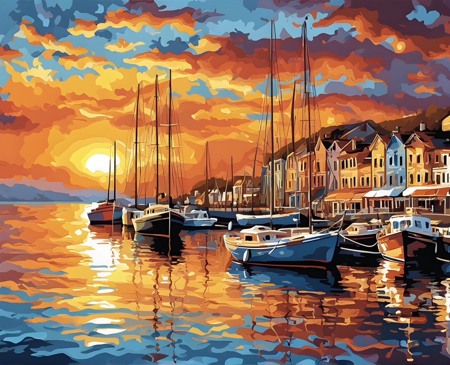 Sunset Collection OD (20) - Sunset in the Harbor - Van-Go Paint-By-Number Kit