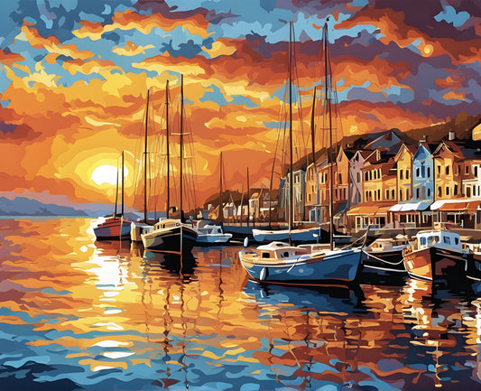 Sunset Collection OD (20) - Sunset in the Harbor - Van-Go Paint-By-Number Kit