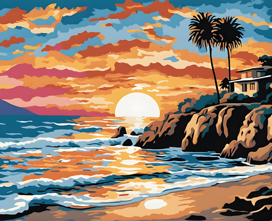 Sunset Collection OD (9) - Sunset Laguna Beach California - Van-Go Paint-By-Number Kit