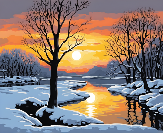 Sunset Collection OD (22) - Sunset on a Snowy River - Van-Go Paint-By-Number Kit