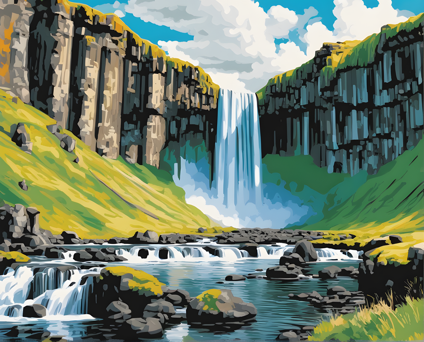 Amazing Places OD (294) - Svartifoss Waterfall, Iceland - Van-Go Paint-By-Number Kit