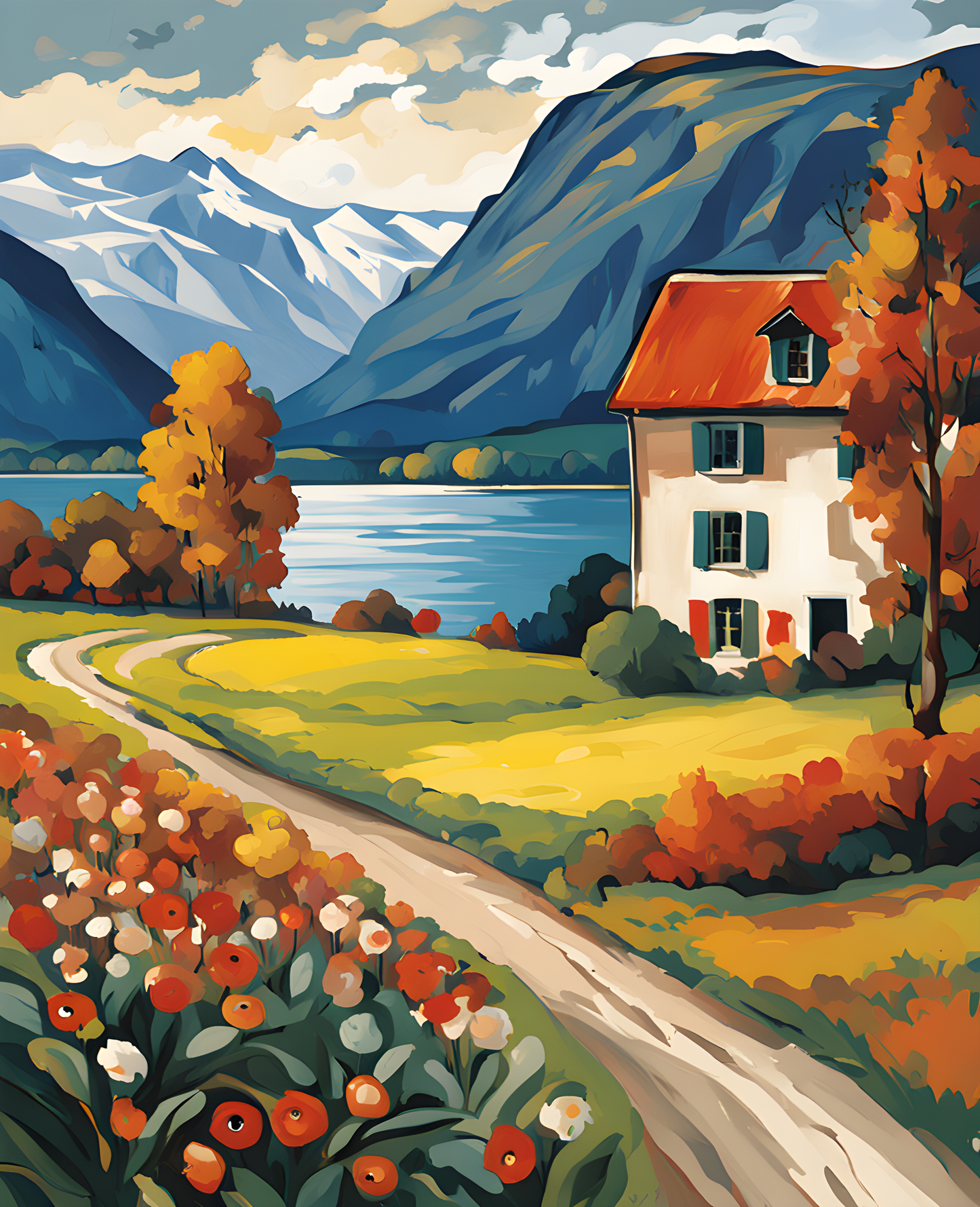 Swiss Landscape (1) - Van-Go Paint-By-Number Kit