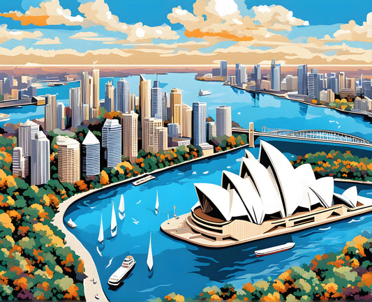 Sydney Opera House (5) - Van-Go Paint-By-Number Kit