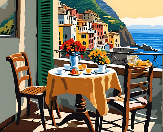 Table for Two, Vernazza, Italy - Van-Go Paint-By-Number Kit