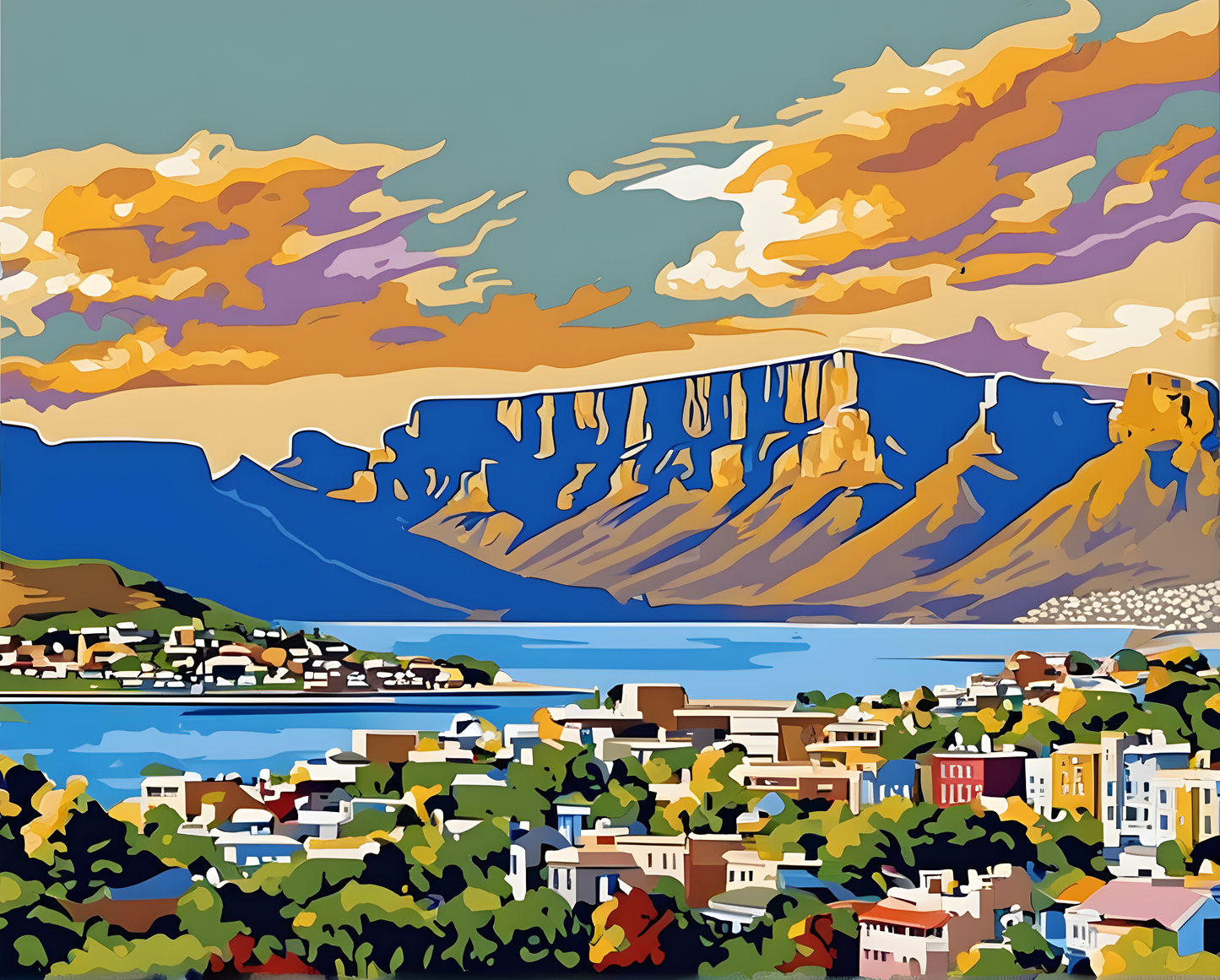 Amazing Places OD (446) - Table Mountain, South Africa - Van-Go Paint-By-Number Kit