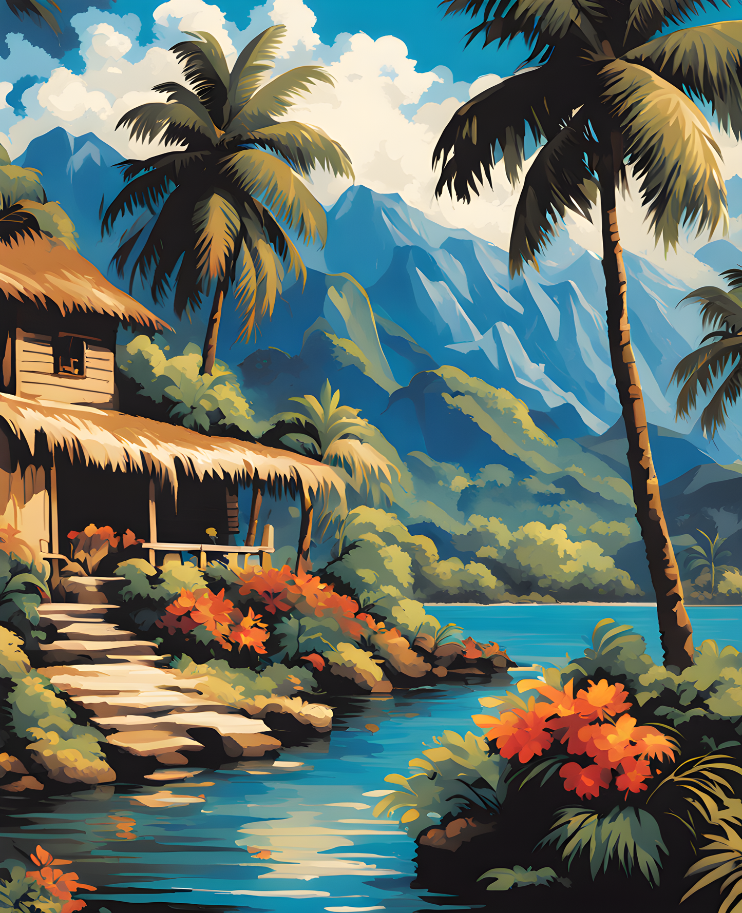 Tahitian Landscape (2) - Van-Go Paint-By-Number Kit
