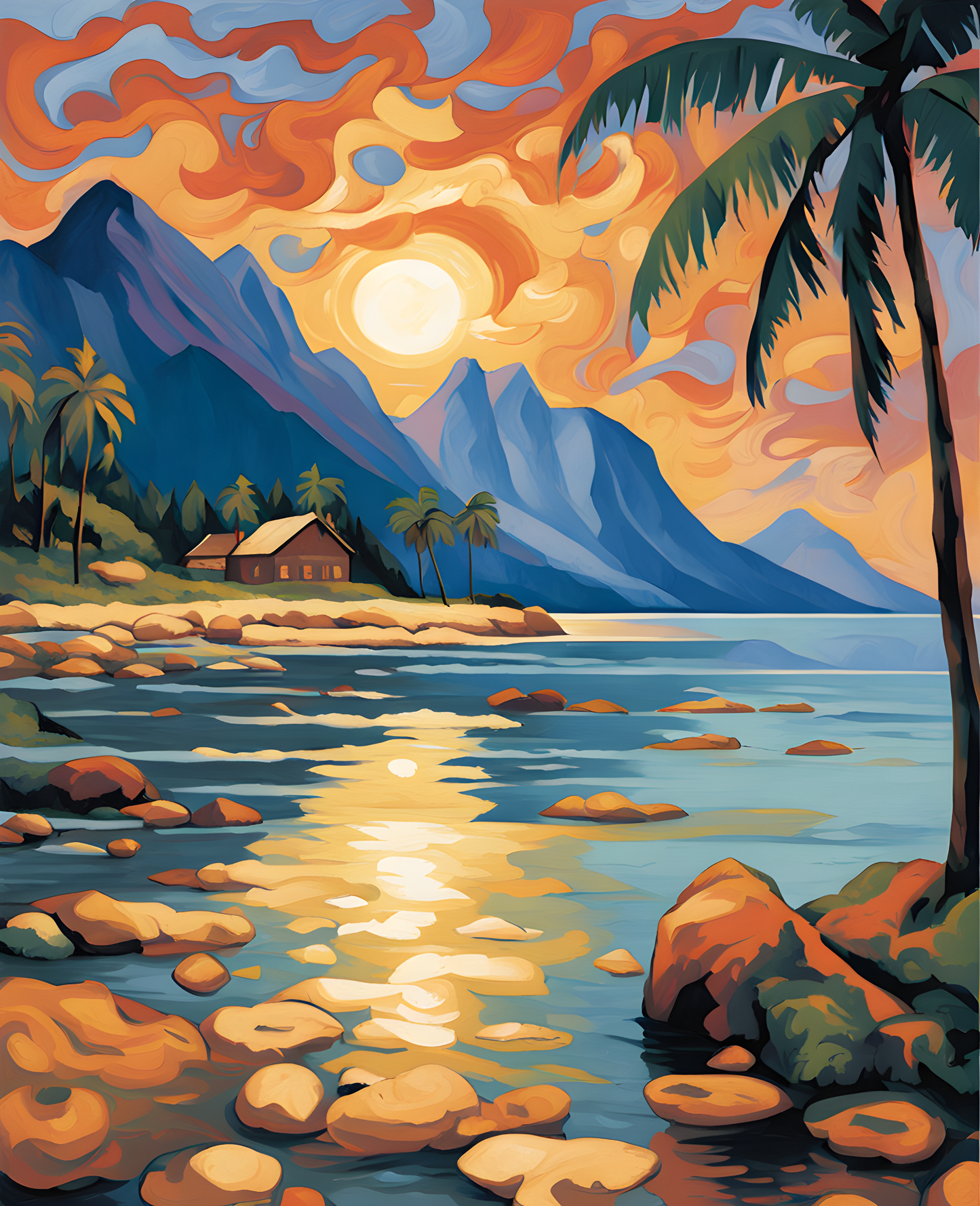 Tahitian Landscape (4) - Van-Go Paint-By-Number Kit