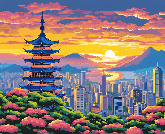 Taipei at Sunrise, Taiwan (2) - Van-Go Paint-By-Number Kit