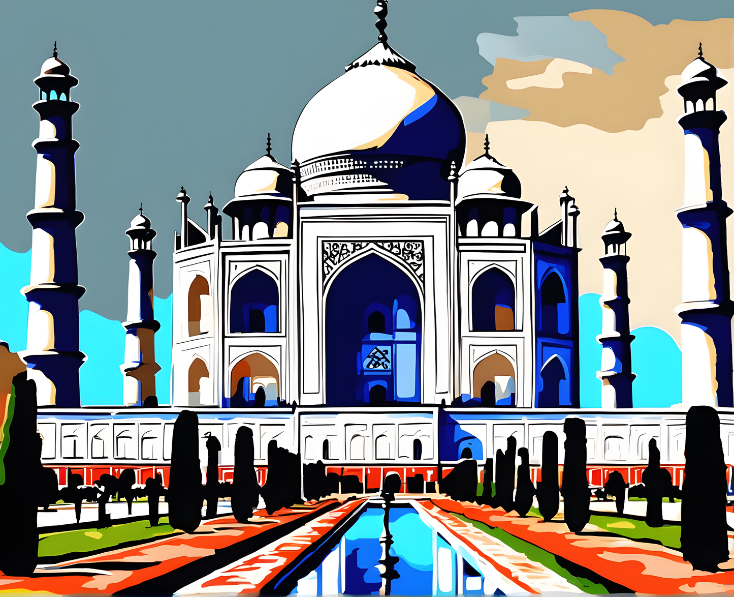 Amazing Places OD (302) - Taj Mahal, India - Van-Go Paint-By-Number Kit