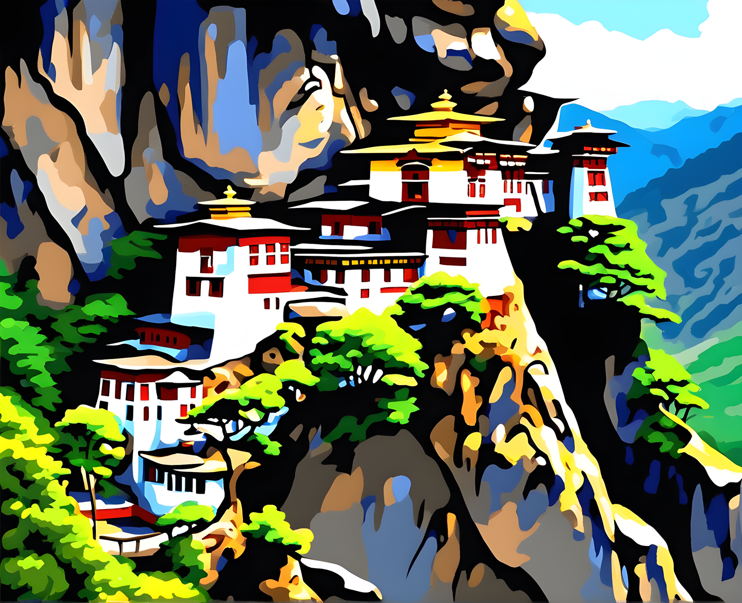 Amazing Places OD (295) - Taktsang Monastery, Bhutan - Van-Go Paint-By-Number Kit