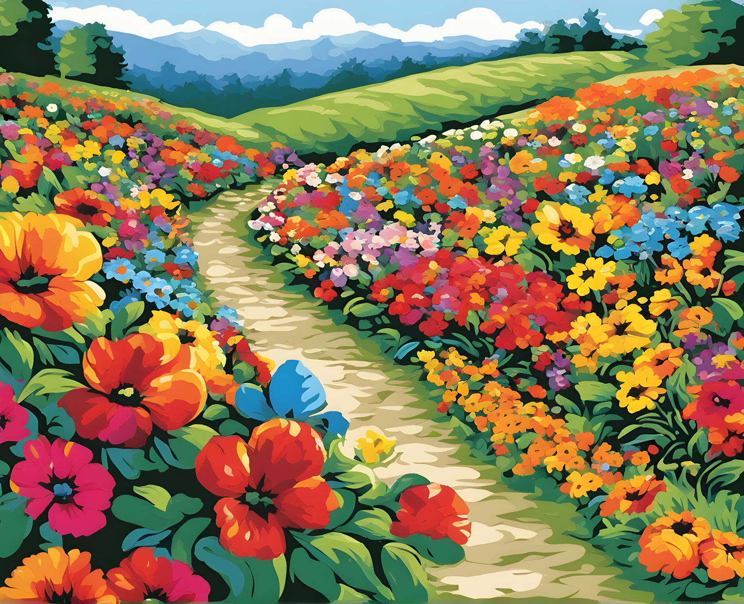 Flowers path - Van-Go Paint-By-Number Kit